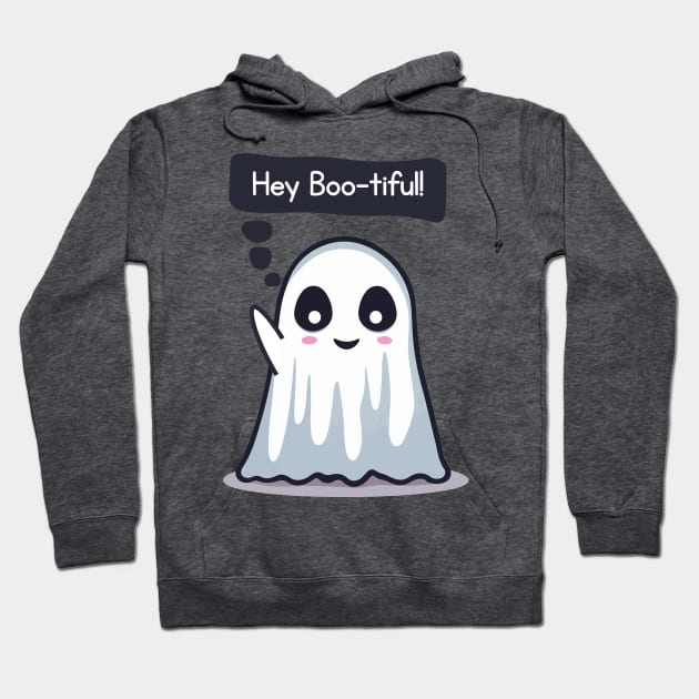 Hey Bootiful, Cute Kawaii Ghost Hoodie by Rishirt